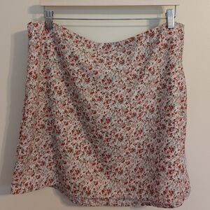 Pink Lily Floral Print Mini Skirt 3XL